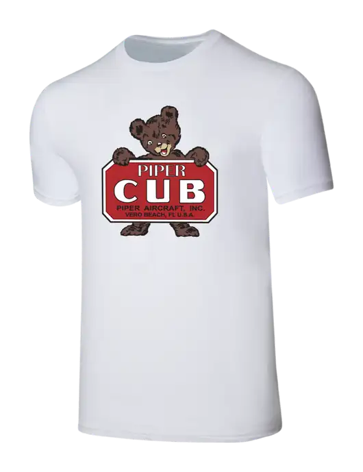 Piper Seriously Soft White T-Shirt w/Piper Cub Logo