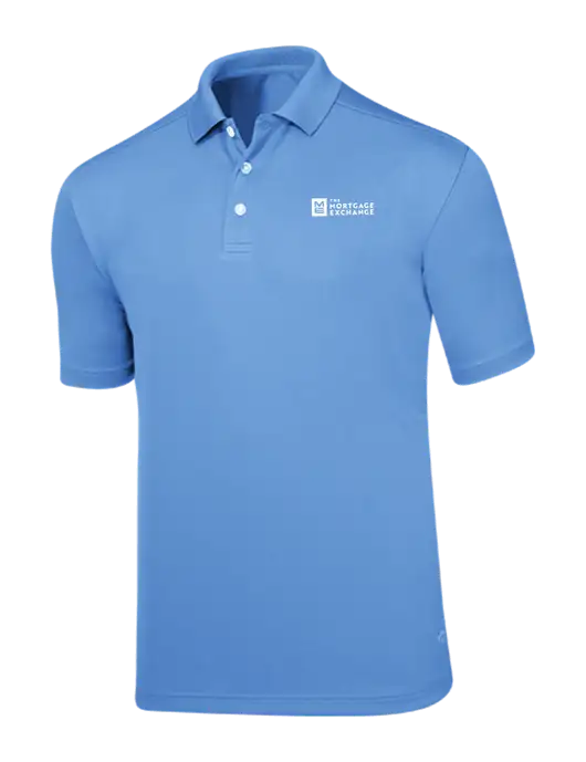 The Mortgage Exchange Callaway Core Light Blue Performance Polo w/Mortgage Exchange Logo
