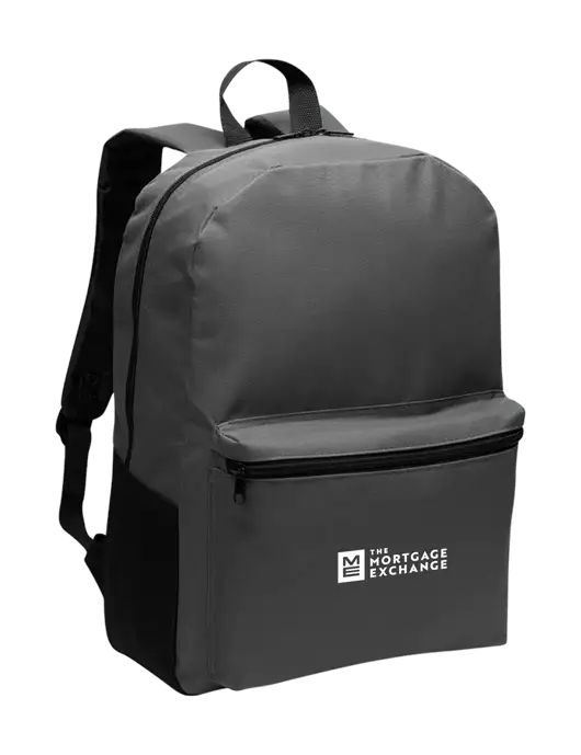The Mortgage Exchange Casual Dark Charcoal Lightweight Laptop Backpack w/Mortgage Exchange Logo