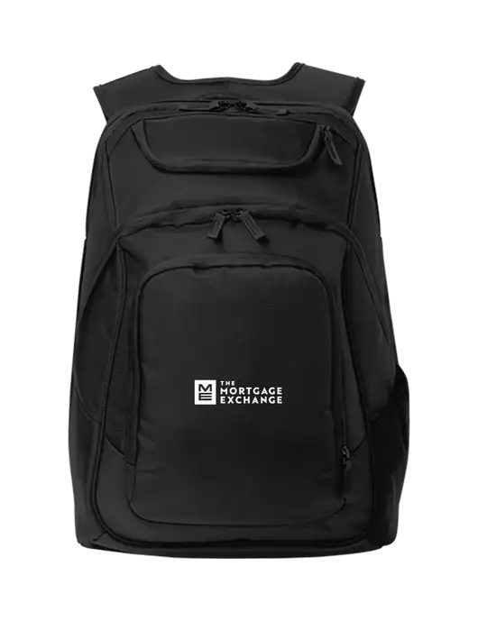 The Mortgage Exchange Executive Black Laptop Backpack w/Mortgage Exchange Logo