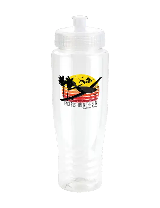 Piper Roam Clear 28 oz Eco-Polyclear™ Bottle with Push Pull Lid w/Piper Sun & Fun Logo
