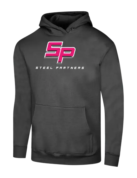 Steel Partners Charcoal 7.8 oz Ring Spun Hooded Sweatshirt w/Steel Partners Logo