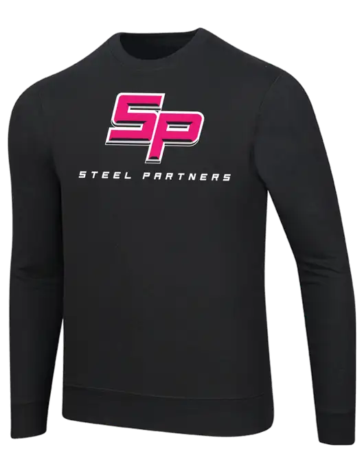 Steel Partners Black 7.8 oz Ring Spun Crew Sweatshirt w/Steel Partners Logo