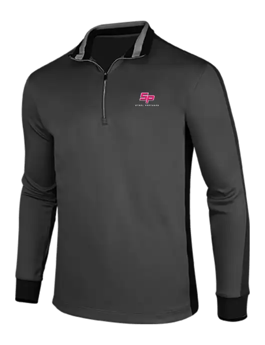 Steel Partners NIKE Anthracite Heather/Black Dry-Fit 1/2 Zip Cover-Up w/Steel Partners Logo