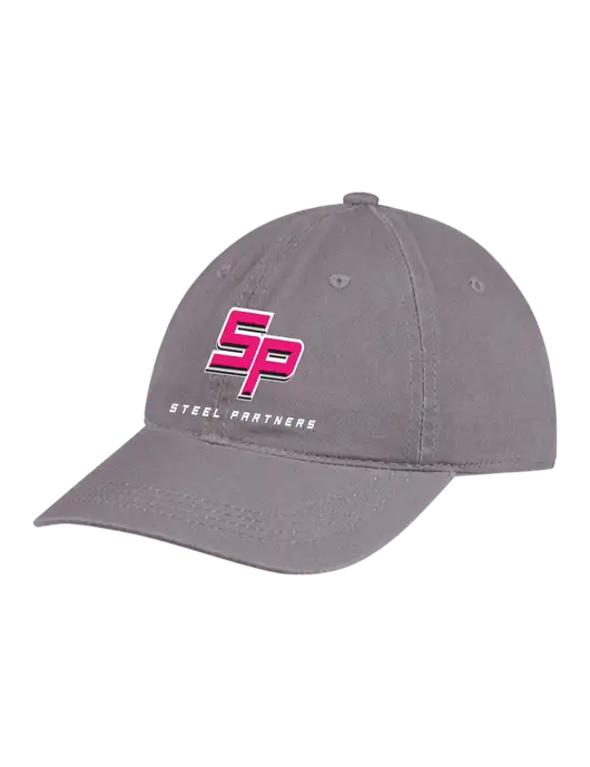 Steel Partners Garment Washed Unstructured Twill Charcoal Cap w/Steel Partners Logo