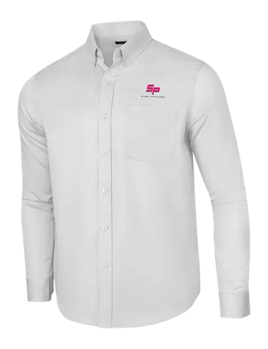 Steel Partners Long Sleeve White Superpro React Twill Shirt w/Steel Partners Logo