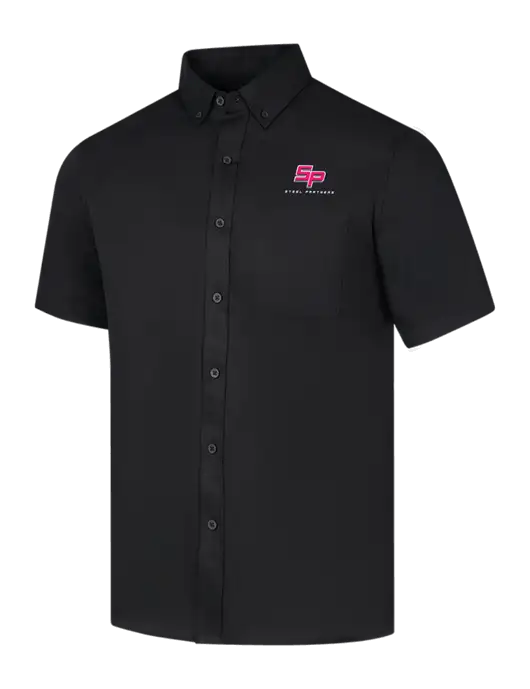 Steel Partners Short Sleeve Deep Black Superpro React Twill Shirt w/Steel Partners Logo