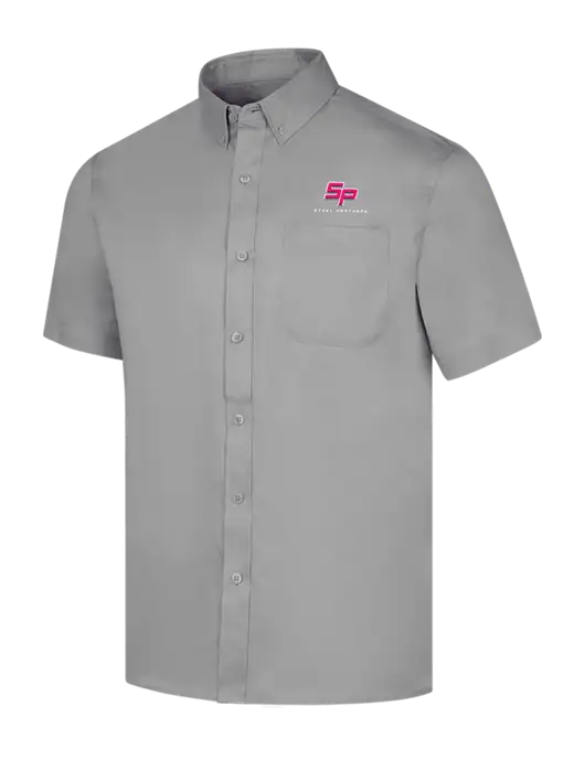Steel Partners Short Sleeve Light Grey Superpro React Twill Shirt w/Steel Partners Logo