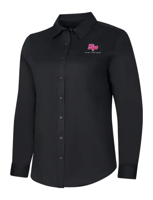 Steel Partners Womens Black Long Sleeve Superpro React Twill Shirt w/Steel Partners Logo