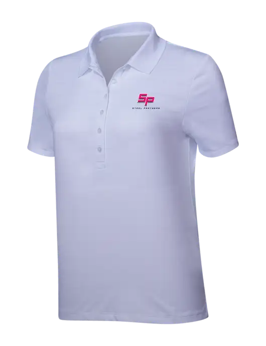 Steel Partners Callaway Womens Bright White Ventilated Polo w/Steel Partners Logo