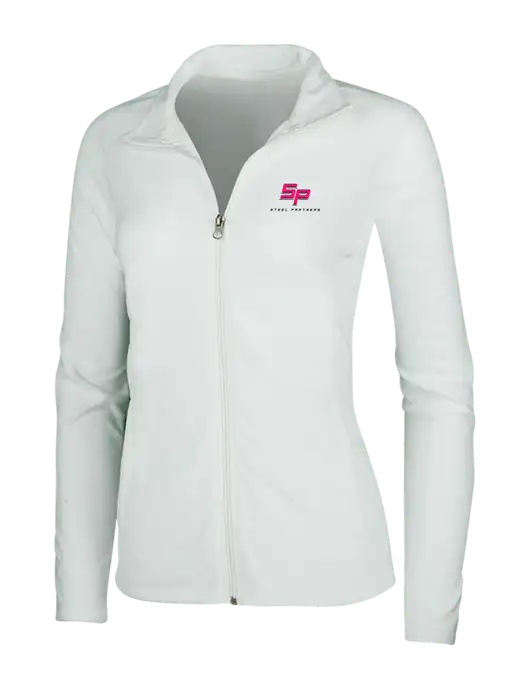 Steel Partners White Womens Microfleece Jacket w/Steel Partners Logo
