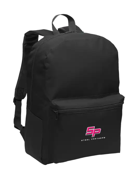 Steel Partners Casual Black Lightweight Laptop Backpack w/Steel Partners Logo