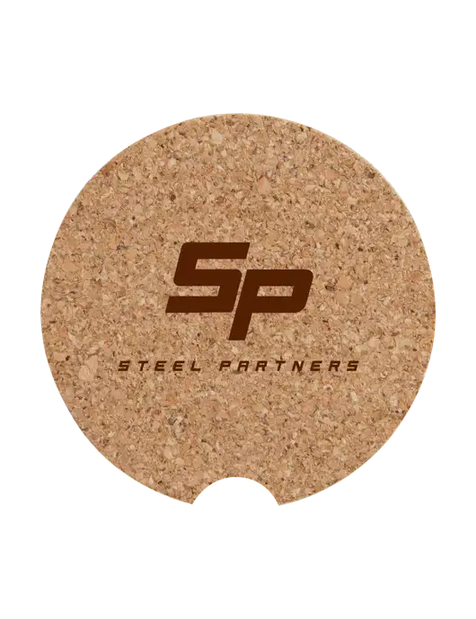 Steel Partners Cork Car Coaster, 2.5" w/Steel Partners Logo