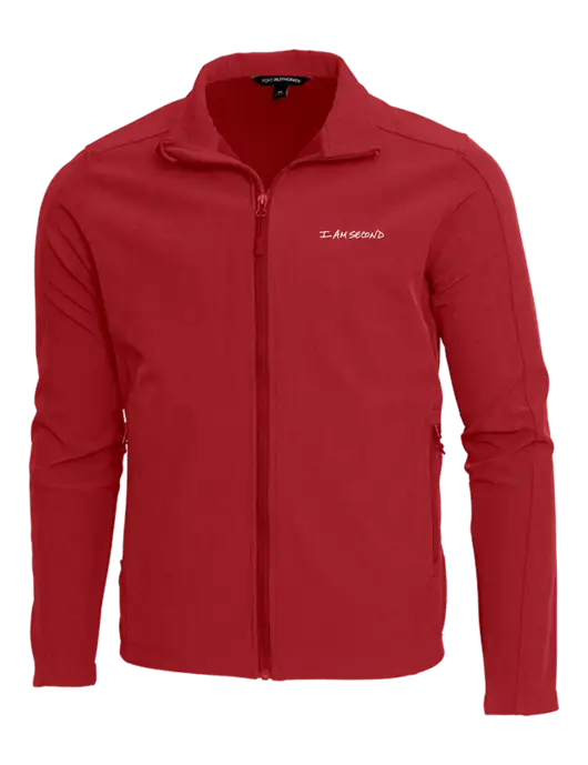 I Am Second Red Core Soft Shell Jacket w/I Am Second Logo