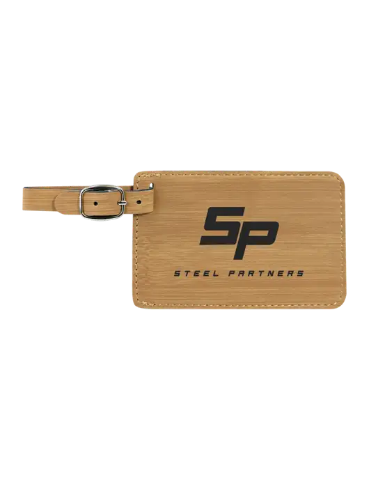 Steel Partners Bamboo Leatherette Luggage Tag w/Steel Partners Logo