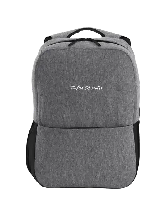 I Am Second Access Square Laptop Graphite Heather/Black Backpack w/I Am Second Logo