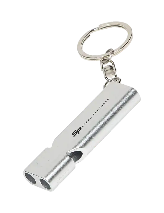 Steel Partners Quick Alert Silver Safety Whistle w/Steel Partners Logo