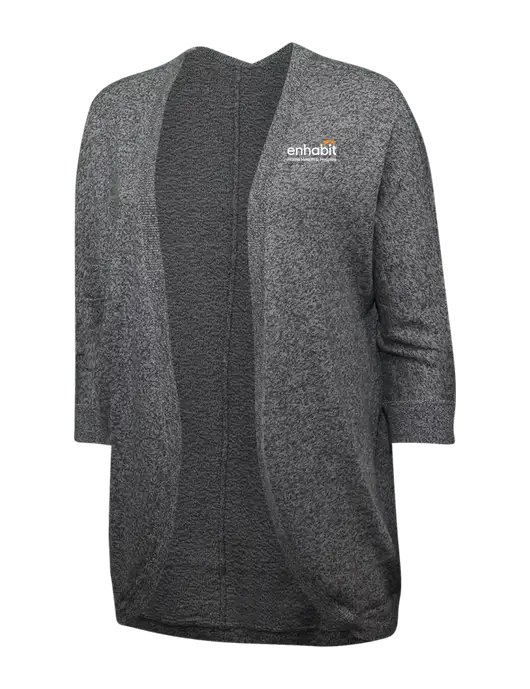 Enhabit Warm Grey Womens Marled Cocoon Sweater w/Enhabit Logo