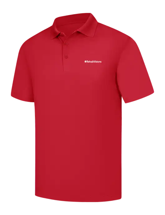 RehabVisions Red Micropique Sport-Wick Polo w/RehabVisions Logo
