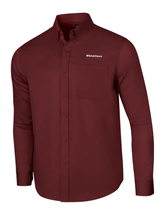 RehabVisions Long Sleeve Maroon Superpro React Twill Shirt w/RehabVisions Logo