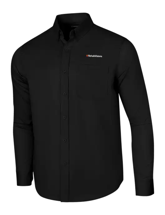RehabVisions Long Sleeve Deep Black Superpro React Twill Shirt w/RehabVisions Logo
