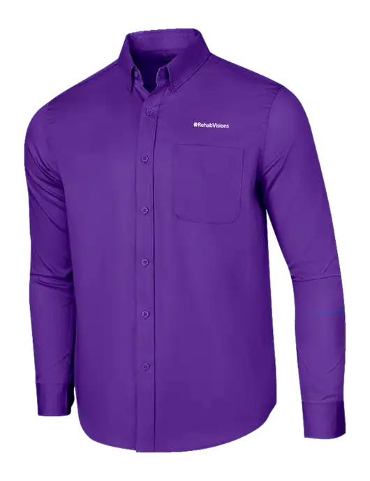 RehabVisions Long Sleeve Purple Superpro React Twill Shirt w/RehabVisions Logo