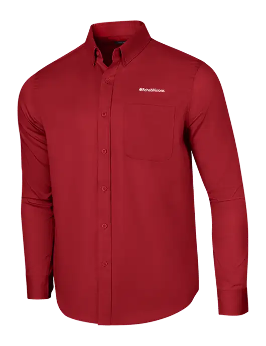 RehabVisions Long Sleeve Red Superpro React Twill Shirt w/RehabVisions Logo
