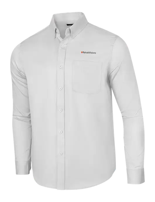 RehabVisions Long Sleeve White Superpro React Twill Shirt w/RehabVisions Logo
