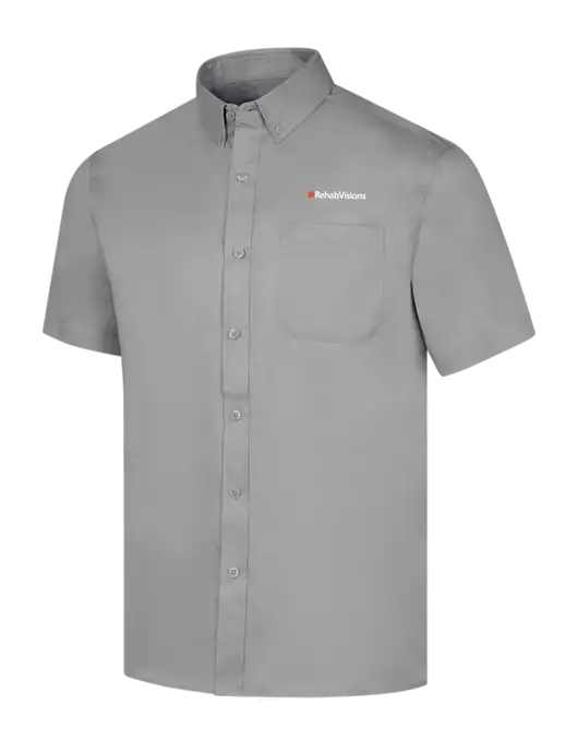 RehabVisions Short Sleeve Light Grey Superpro React Twill Shirt w/RehabVisions Logo