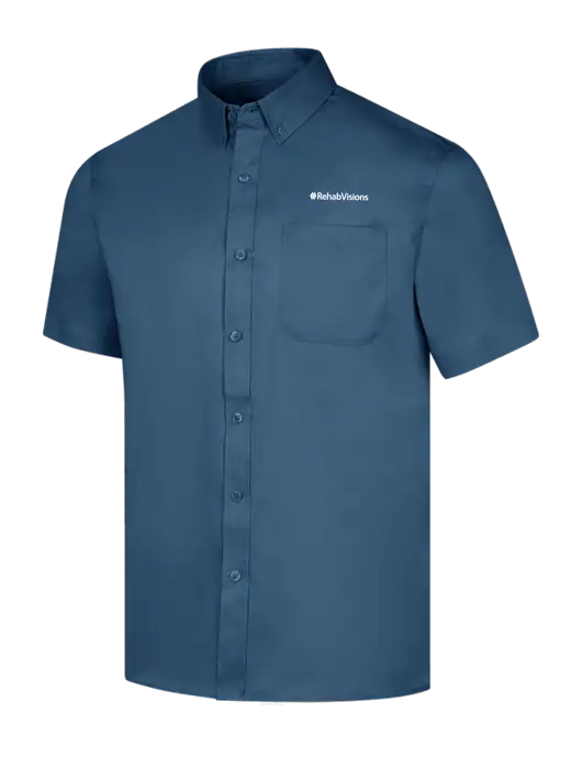 RehabVisions Short Sleeve Light Navy Superpro React Twill Shirt w/RehabVisions Logo