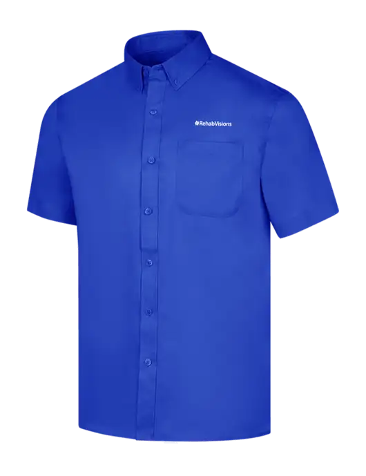 RehabVisions Short Sleeve Dark Royal Superpro React Twill Shirt w/RehabVisions Logo