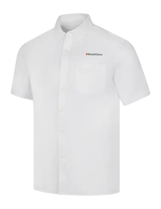 RehabVisions Short Sleeve White Superpro React Twill Shirt w/RehabVisions Logo