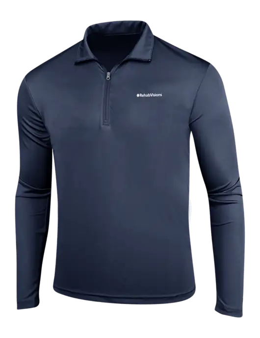 RehabVisions Navy PosiCharge Competitor 1/4 Zip Pullover w/RehabVisions Logo