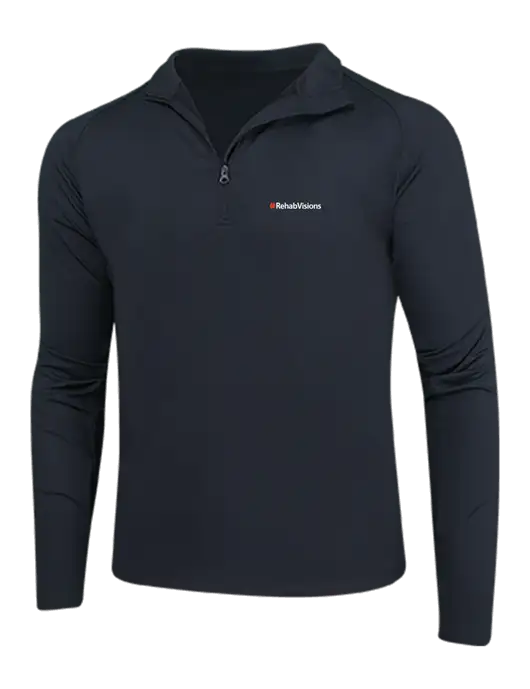 RehabVisions Black Sport Wick Stretch 1/4 Zip Pullover w/RehabVisions Logo