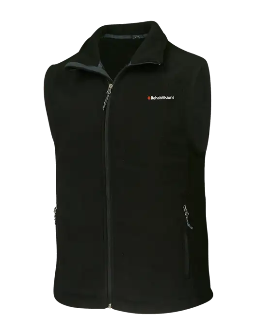 RehabVisions Black Fleece Vest w/RehabVisions Logo