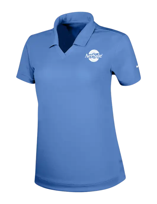 AerSale NIKE Carolina Blue Womens Dri-Fit Micro Pique Polo w/AerSale Logo
