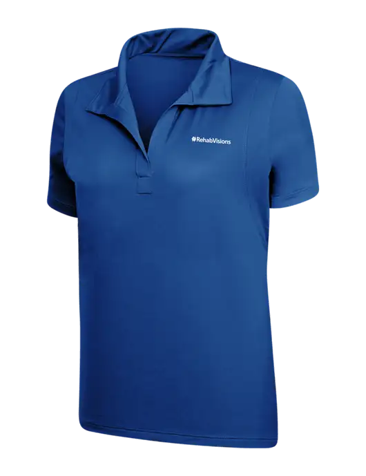 RehabVisions Womens Royal Micropique Sport-Wick Polo w/RehabVisions Logo