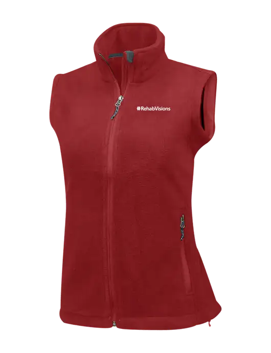 RehabVisions Red Womens Fleece Vest w/RehabVisions Logo