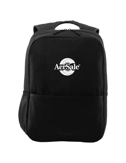 AerSale Access Square Laptop Black Backpack w/AerSale Logo