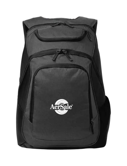 AerSale Executive Graphite Heather/Black Laptop Backpack w/AerSale Logo