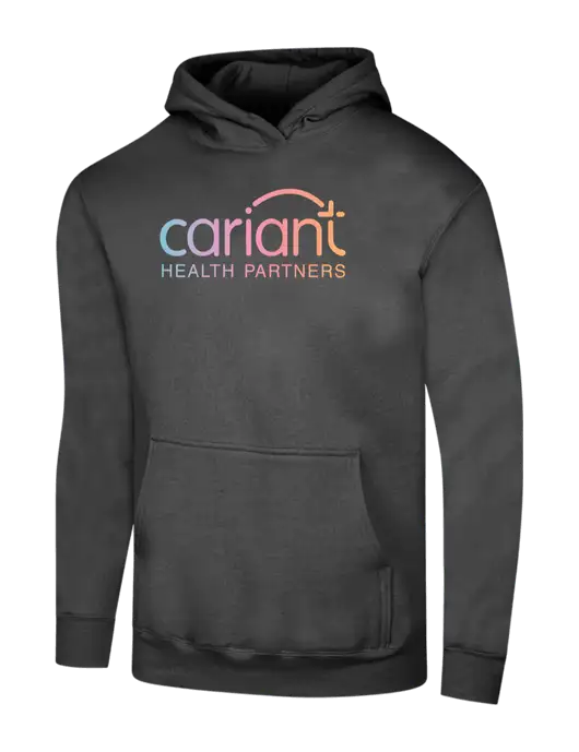 Cariant Charcoal 7.8 oz Ring Spun Hooded Sweatshirt w/Cariant Logo