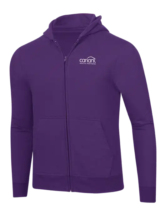 Cariant Purple 8.5 oz Ring Spun Zip Hooded Sweatshirt w/Cariant Logo