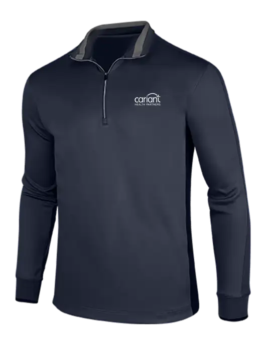 Cariant NIKE Midnight Navy Heather/Midnight Navy Dry-Fit 1/2 Zip Cover-Up w/Cariant Logo