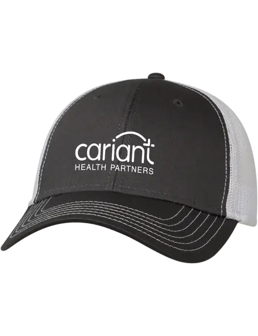 Cariant Charcoal & White Mesh Trucker Cap Snap Back w/Cariant Logo