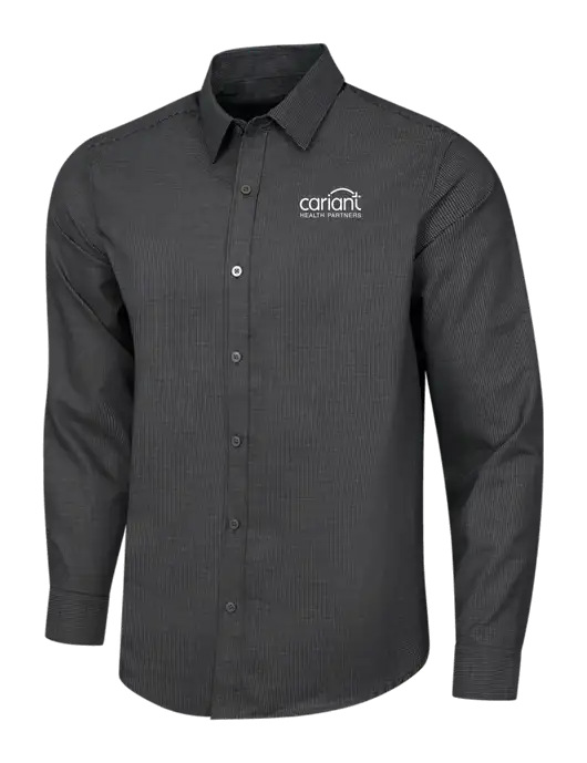 Cariant Black/Grey Steel Pincheck Easy Care Shirt w/Cariant Logo