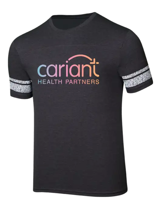 Cariant Game Heathered Charcoal/White 4.5 oz T-Shirt w/Cariant Logo