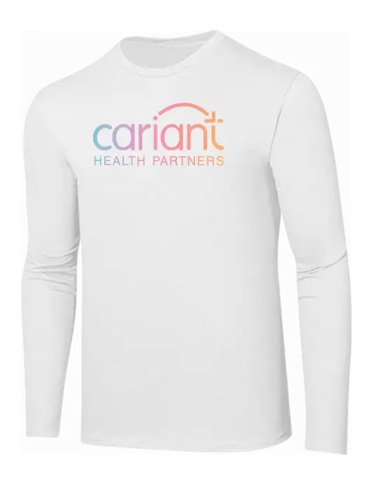 Cariant Ring Spun White 4.5 oz Long Sleeve T-Shirt w/Cariant Logo