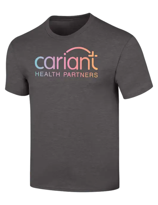Cariant Simply Soft Heather Charcoal 4.5oz  Poly/Combed Ring Spun Cotton T-Shirt w/Cariant Logo