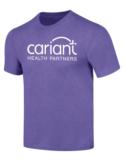 Cariant Simply Soft Purple Frost 4.5oz  Poly/Combed Ring Spun Cotton T-Shirt w/Cariant Logo