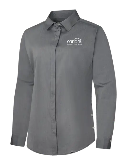 Cariant OGIO Womens Medium Grey Heather Commuter Woven Shirt w/Cariant Logo